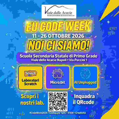 EU Code Week 2026- Noi ci siamo! Laboratori digitali e unplugged a Viale delle Acacie di Napoli.